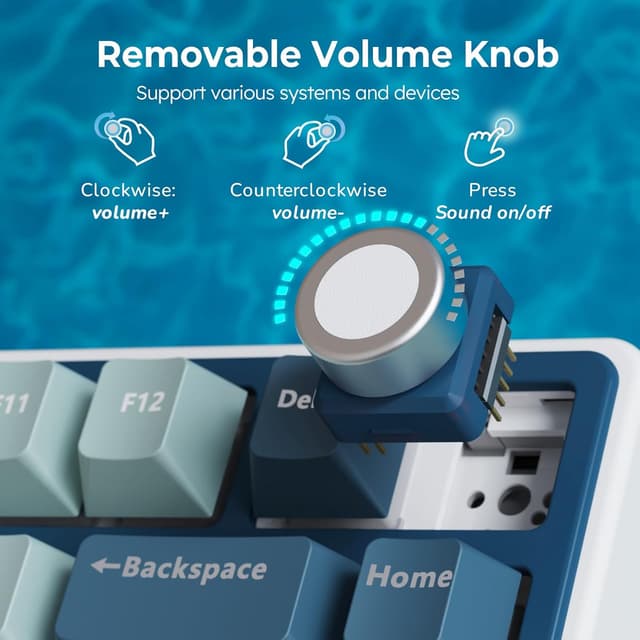 Detalle 2 de RK ROYAL KLUDGE R75 Wireless 75% Hot‑Swappable Keyboard ⌨