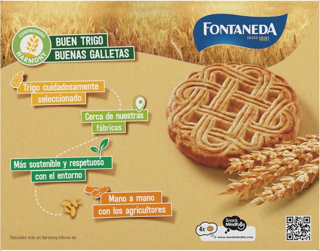 Thumbnail 3 de Fontaneda Yayitas Galletas Doradas al Horno 🍪, 72% Cereales, 600 g