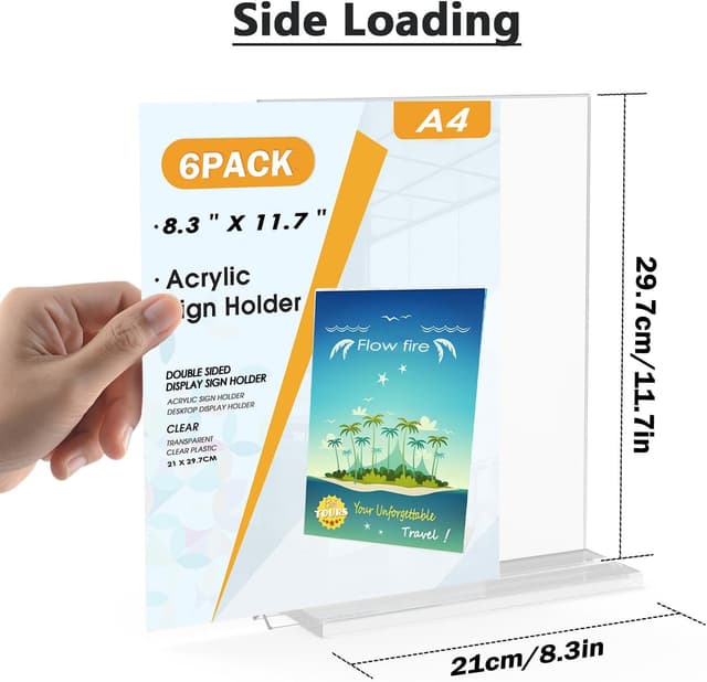 Detalle de Flow fire A4 Acrylic Sign Holder 6 Pack