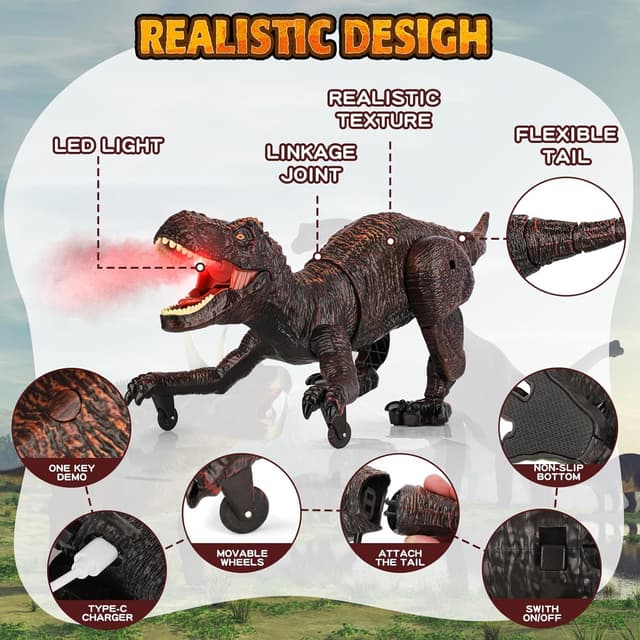 Thumbnail 4 de Juguete Dinosaurio Teledirigido 2.4GHz con Rociado