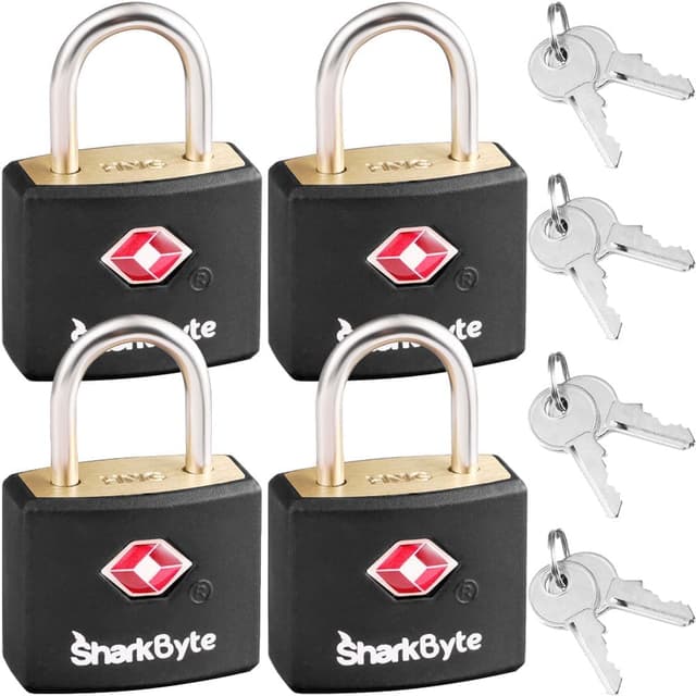 Thumbnail 6 de SHARKBYTE SharkByte TSA Approved Suitcase Locks with Keys (4 Pack, mix colours) — keyed travel padlocks