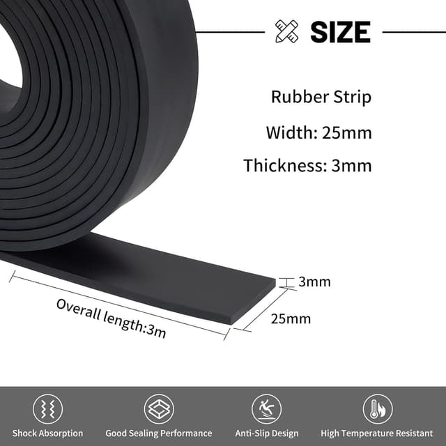 Thumbnail 3 de LALAGO Gummistreifen Neopren 25mm x 3mm x 3m