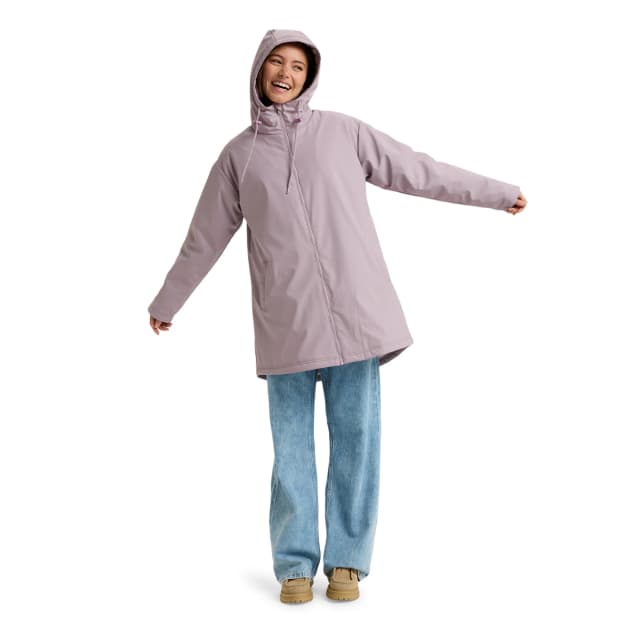 Detalle 2 de Roxy Rain Road Polar Zip: trenca para lluvia de mujer con polar y cremallera frontal