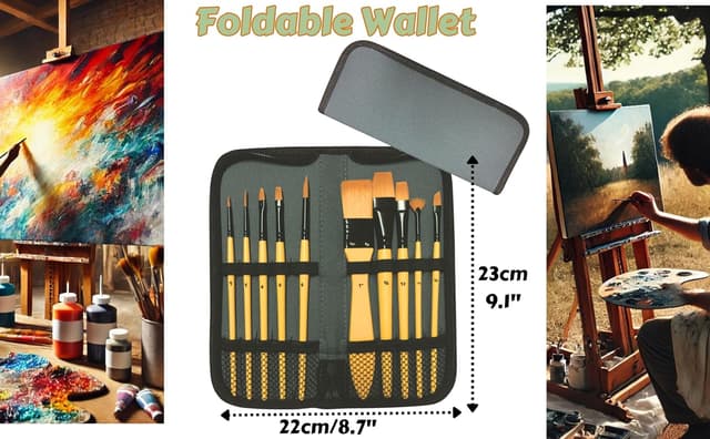 Thumbnail 2 de Exerz Künstler Pinsel Set 10 Stück – Profi-Pinsel 🎨