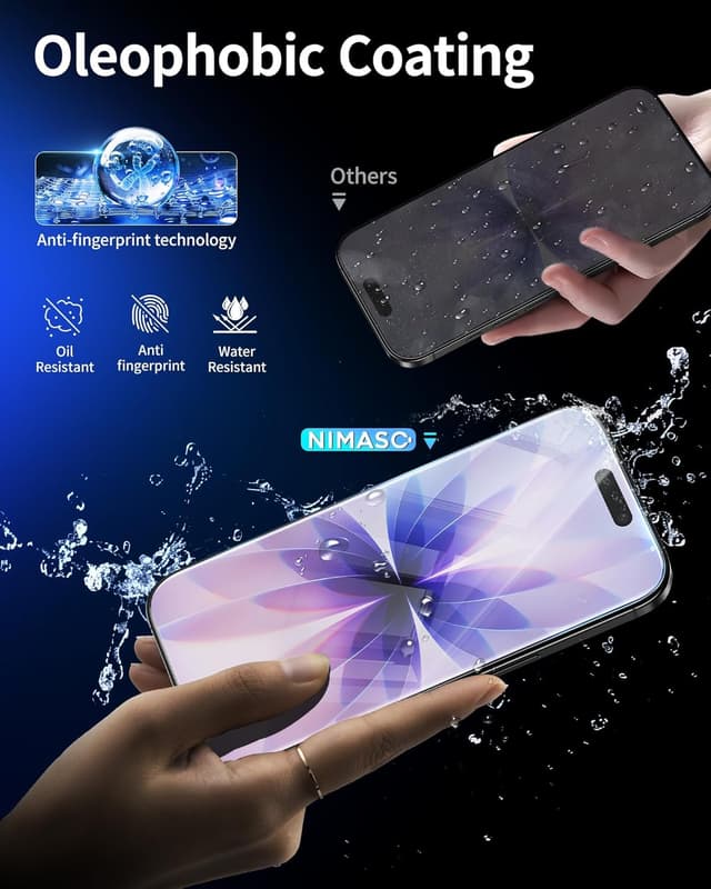 Detalle 2 de NIMASO lot de 2 films protecteurs d’écran pour iPhone 17 (6,3”) en verre trempé 9H