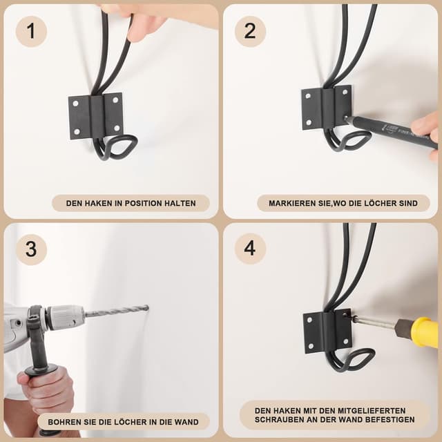 Thumbnail 2 de Peaceharmo Kleiderhaken 8er Set schwarz