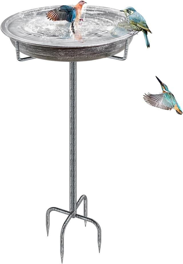 Imagen de KHayRovies Bird Bath Outdoor Metal Stand en OfertitasTOP