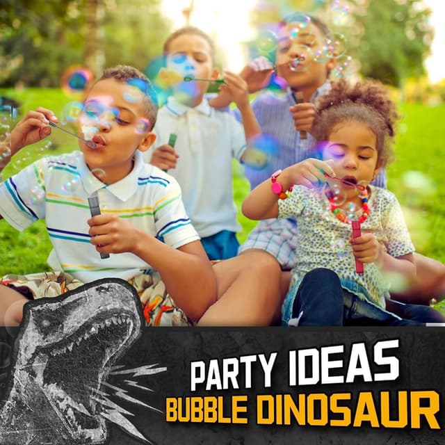 Detalle de Dinosaur Bubbles Wands Bulk for Kids (32-Pack Mini Bubble Party Favors)
