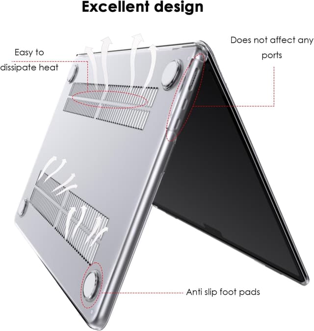 Detalle de Cover rigida trasparente Eleger compatibile con MacBook Air 15" (M2–M5) codici A2941, A3114, A3241, A3448