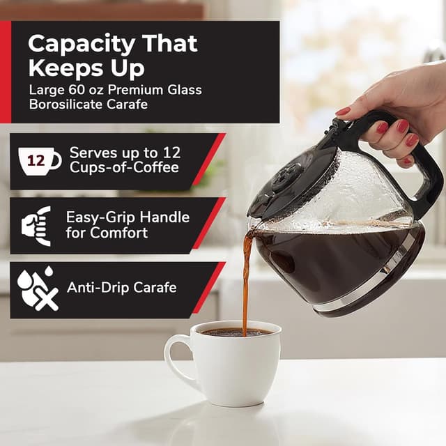 Detalle 2 de Mueller 12-Cup Coffee Maker with Borosilicate Carafe