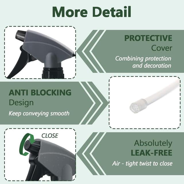 Detalle de RONTADA Plant Mister Spray Bottle (600ML) – Refillable indoor/outdoor trigger mist water sprayer, blue