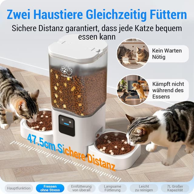 Detalle de Futterautomat 7 L 2 Näpfe 🐱