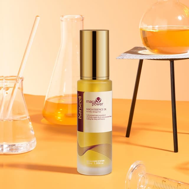 Detalle 2 de Karseell Maca Essence Huile Cheveux à l’argan – huile nourrissante pour cheveux secs et abîmés, tous types, 50 ml