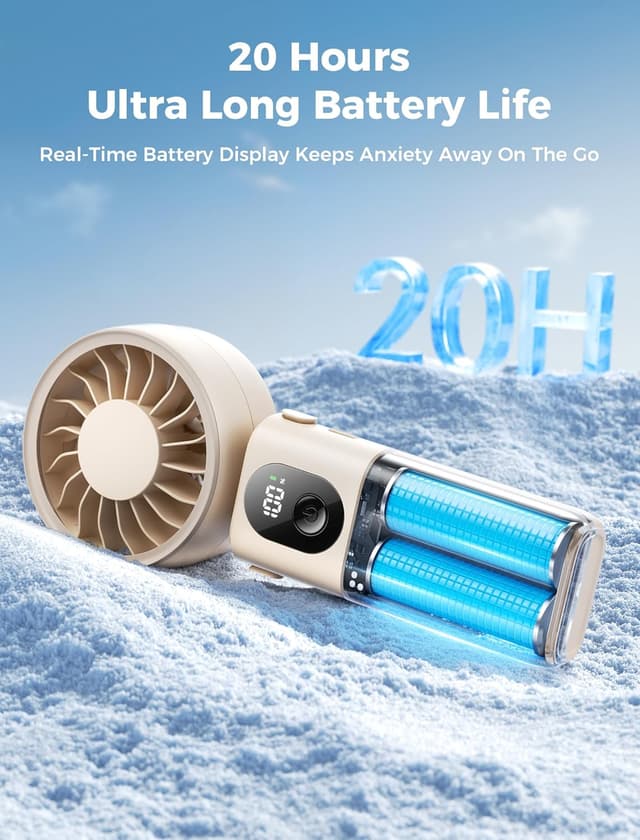 Thumbnail 5 de Aecooly Mighty Handheld Portable Fan (20H max, 3 modes, 5 speeds) – Beige