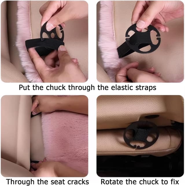 Thumbnail 5 de LiveGo Fuzzy Rabbit Fur Car Seat Cushion 6