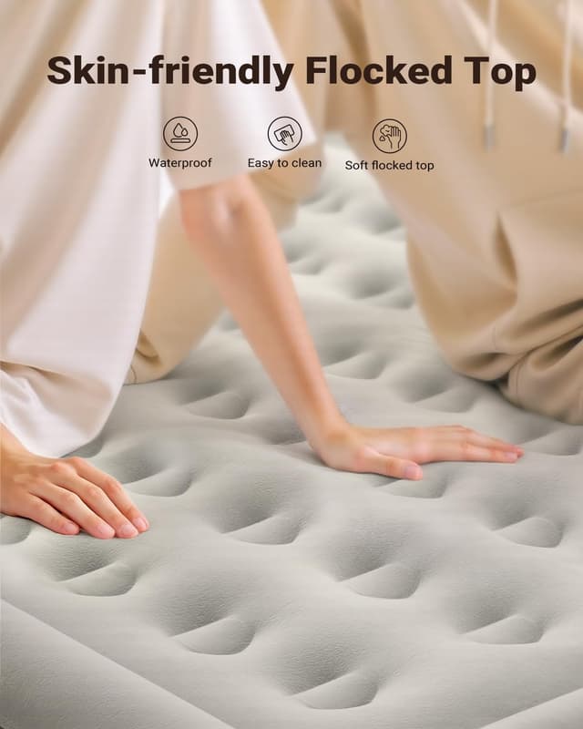 Detalle de iDOO Inflatable Air Mattress King Size 203×152×38 cm