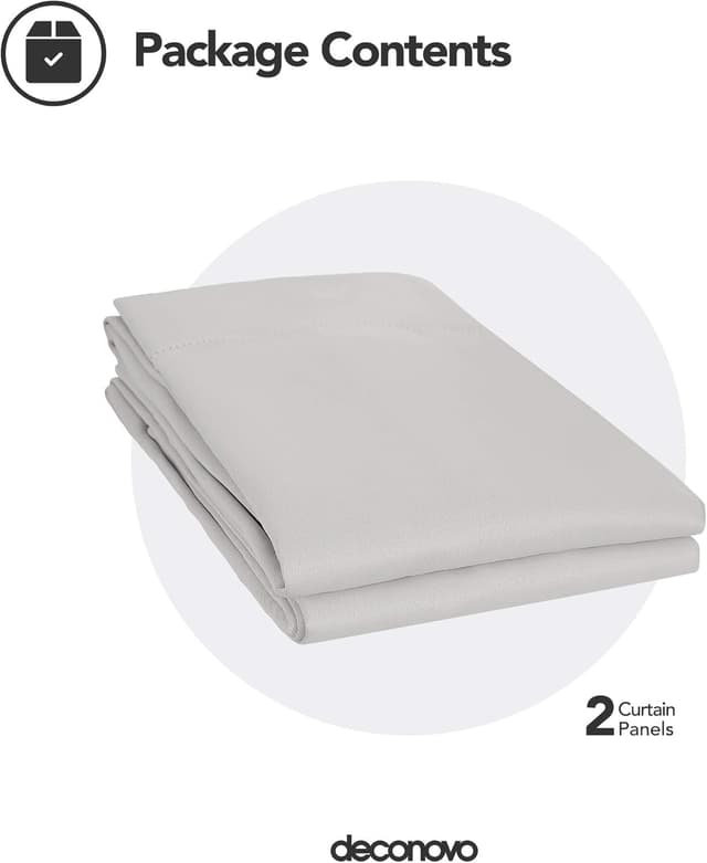 Thumbnail 5 de Deconovo Eyelet Blackout Curtains Grey 2 Panels