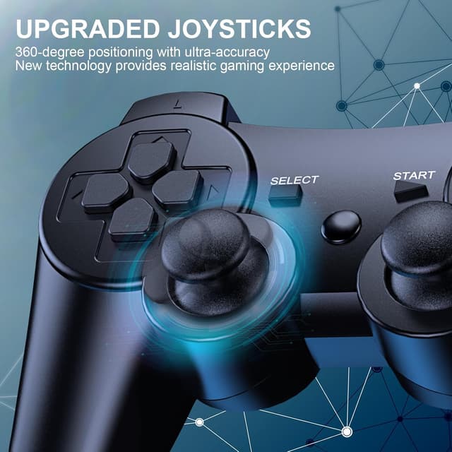 Detalle de PS3 Controller im 2er-Set: Wireless Gamepad mit Bluetooth, Dual Shock & Akku