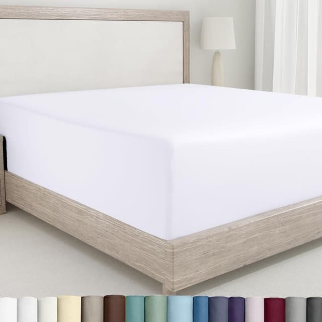 Detalle de California Design Den Queen Fitted Sheet 100% Cotton 400 TC Sateen