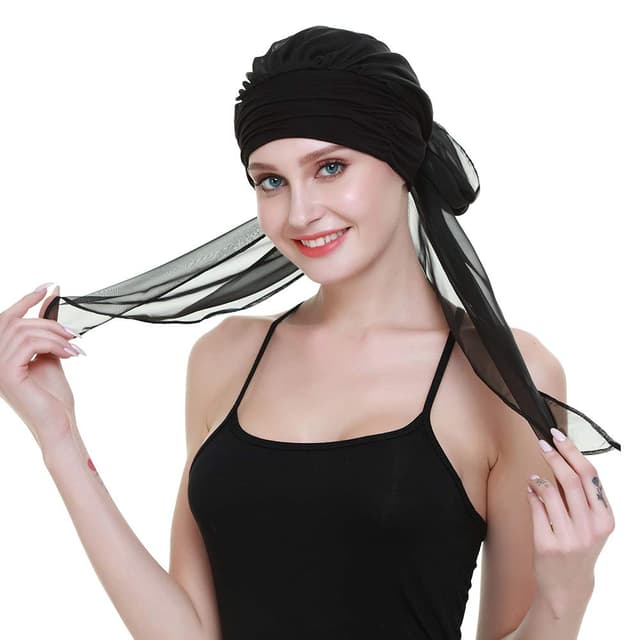 Detalle de FocusCare Print Kopf-Tuch Schal für Damen – Chemo-Turban für sensible Kopfhaut