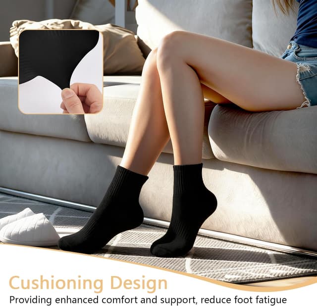 Detalle de Maxmoc Sock Women Breathable Wicking Ankle Socks (6 Pairs) – Cushioned Trainer Sports Socks