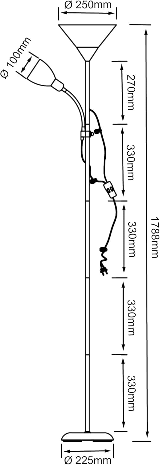 Detalle 2 de Brilliant Spari lámpara de pie 1.8m