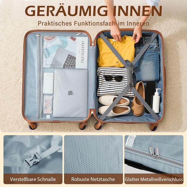 Thumbnail 5 de Coolife Hartschalen-Koffer Trolley Blau