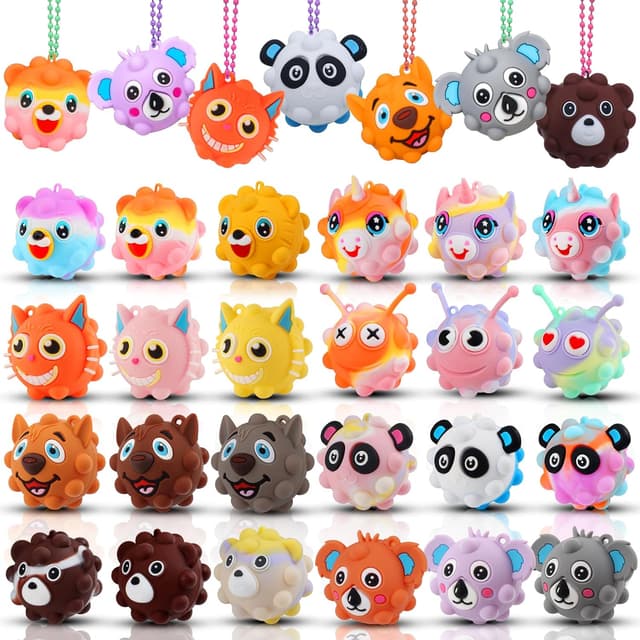 Detalle de KissFree Animal Pop Balls, 24 Pack Fidget Toys