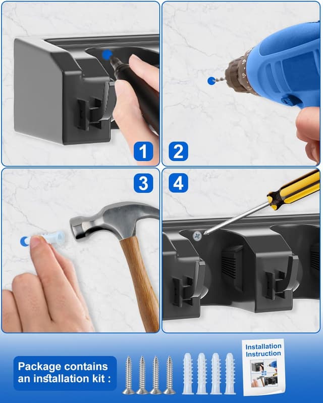 Detalle 2 de AceMining Porta Scope da Parete 2 pack, 5 supporti e 6 ganci 🧹