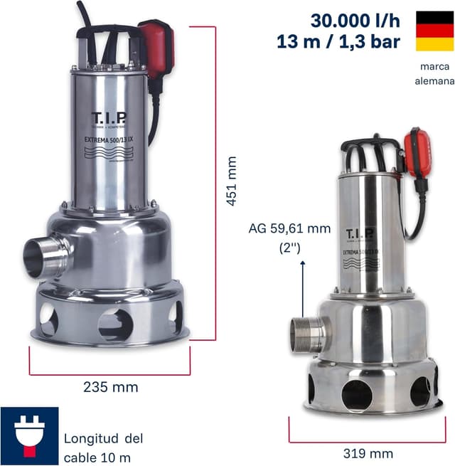 Detalle de T.I.P. 30171 Bomba sumergible 30 000 l/h