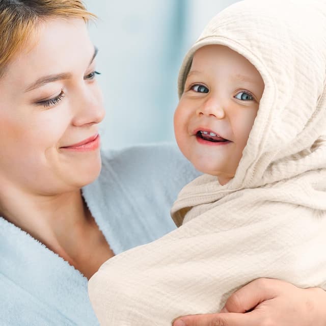 Thumbnail 5 de Peepeemax Kapuzenhandtuch Baby im 2er-Set aus Musselin (76x76 cm) – Hellbraun