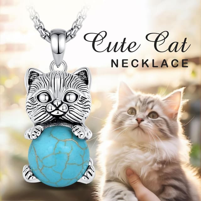 Thumbnail 6 de INFUSEU Kristall-Katzenanhänger Kette mit sphärischen Kristallen – Gothic Schmuck als Geschenk