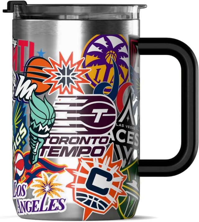 Detalle 2 de Hydrapeak 18 oz WNBA Official Insulated Coffee Cup with Swing Lid & Travel Handle