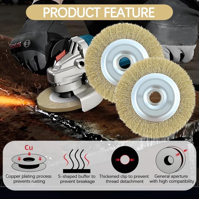 Thumbnail 4 de teashow RAC814 115mm wire brush for patio