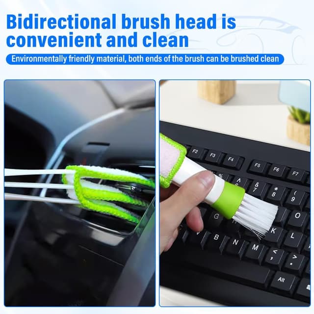 Detalle de JHCHAN car inside windscreen cleaner tool with extendable handle, triangular head and 5 microfibre cloths