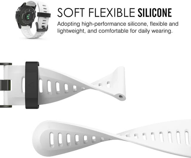 Detalle de MoKo silicone watch strap replacement compatible with Garmin Fenix 3/3 HR and Fenix 5X series