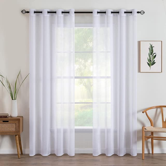 Detalle de MIULEE 2er Set Voile Vorhänge 140×225 cm