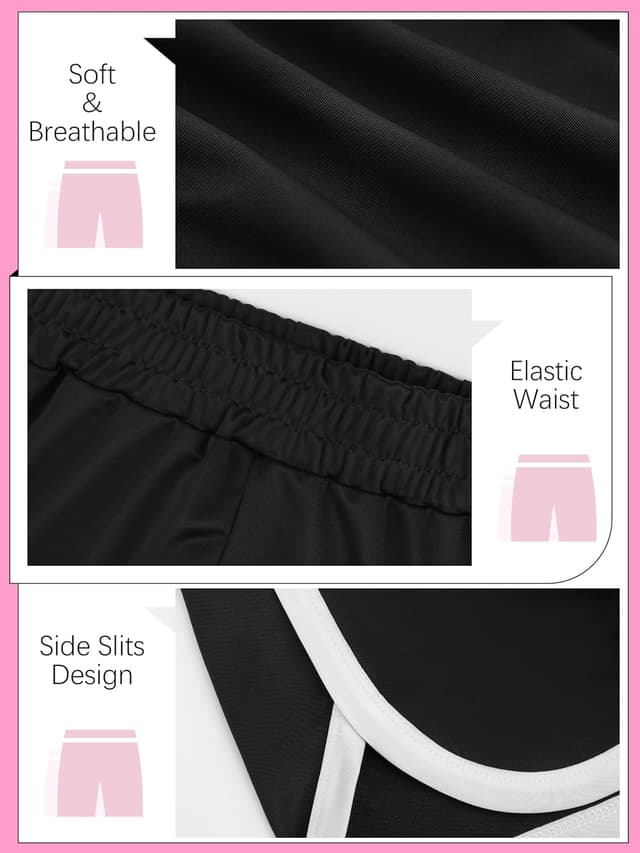 Detalle de Aikuco 5-Pack Girls Soccer Shorts (Toddler to Teen) — Quick-Dry Athletic Workout & Gym Shorts