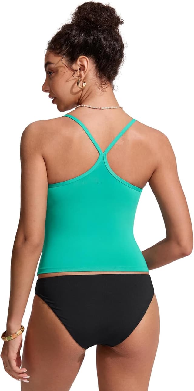 Detalle 2 de CRZ YOGA haut de bikini tankini à bretelles fines et dos nageur, avec rembourrage amovible