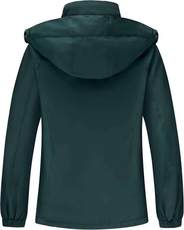 Detalle de DCmount Damen Regenjacke wasserdicht mit abnehmbarer Kapuze – Outdoor-Softshell für Übergangswetter