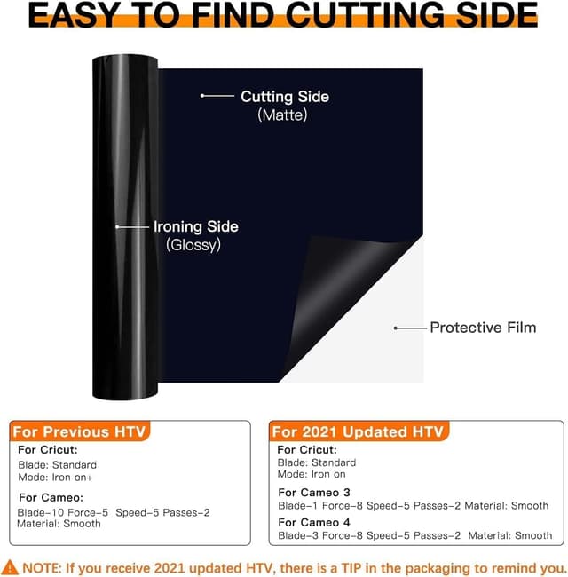 Thumbnail 6 de HTVRONT Black HTV Heat Transfer Vinyl 12in