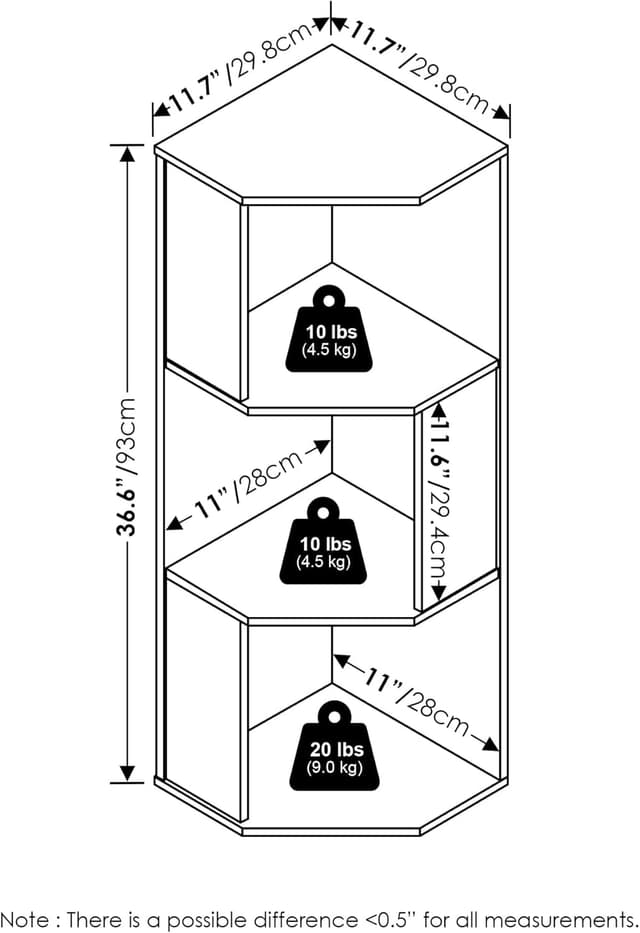 Thumbnail 2 de Furinno ECON Mensola Angolare 3 ripiani