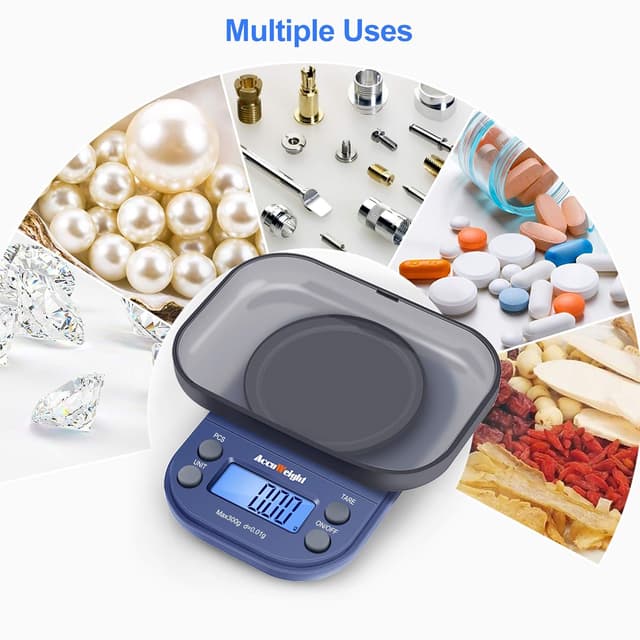 Thumbnail 6 de ACCUWEIGHT 300/0,01 g Feinwaage mit Zählfunktion – Präzisions-Taschenwaage für Schmuck, Gewürze & mehr