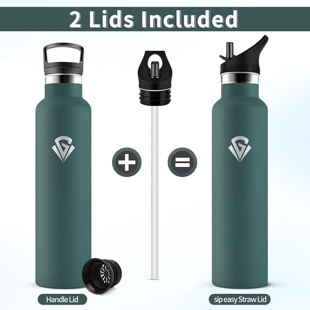 Detalle 2 de Botella Agua Deporte 1 L acero inox, doble pared 🚰