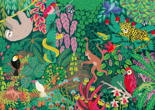 Detalle de Ravensburger Puzzle 1000 Pezzi WJPC Foresta Pluviale Magica, puzzle per adulti da 70 x 50 cm