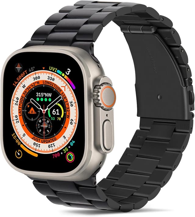 Detalle de Tasikar stainless steel metal strap for Apple Watch (49mm–38mm) including Ultra models