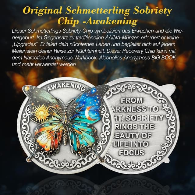 Thumbnail 1 de Schmetterling Sobriety Chip 1 Unze