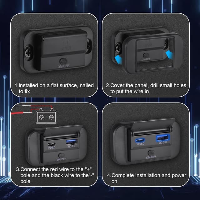 Detalle 2 de JIZZU 12V USB Schnelllade 36 W QC3.0