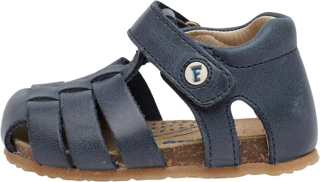 Detalle de Falcotto Offene Sandale mit Herzmuster aus Leder (Klettverschluss)