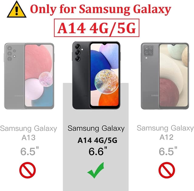 Detalle 2 de Leaisan Handyhülle für Samsung Galaxy A14 5G/4G – Leder-Flip mit Magnetverschluss, Kartenfächern und Standfunktion (braun)